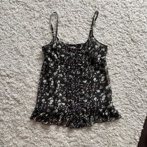 Express Floral Slightly Sheer Tank Top XS